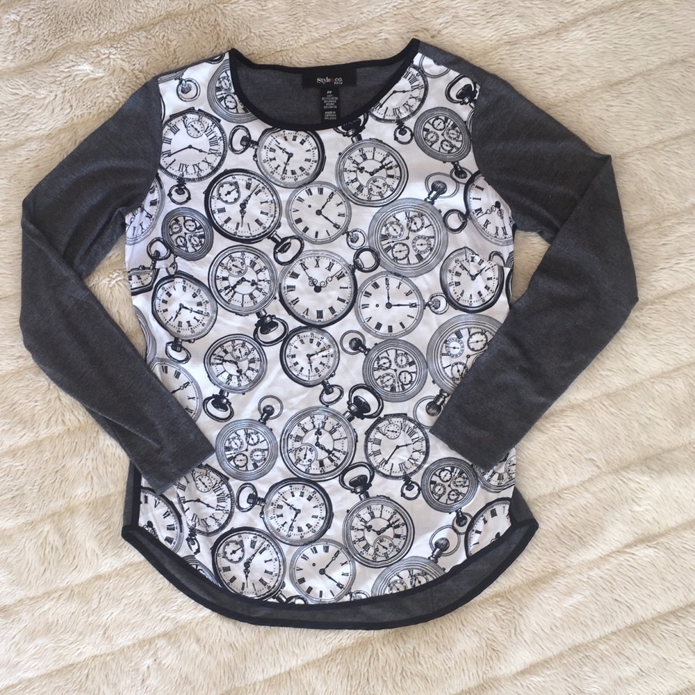 Style & Co Petite Clock Shirt